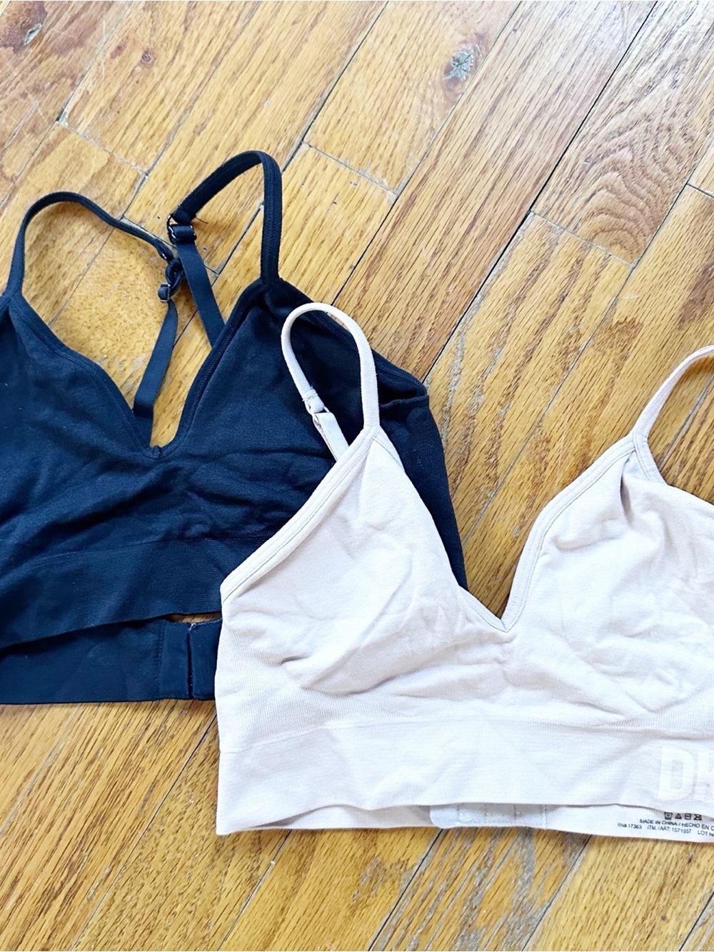 DKNY Everyday Seamless Bralettes- Black & Nude